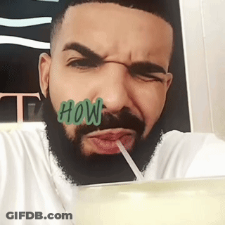 Bearded Man Drinking Through Straw Saying How GIF