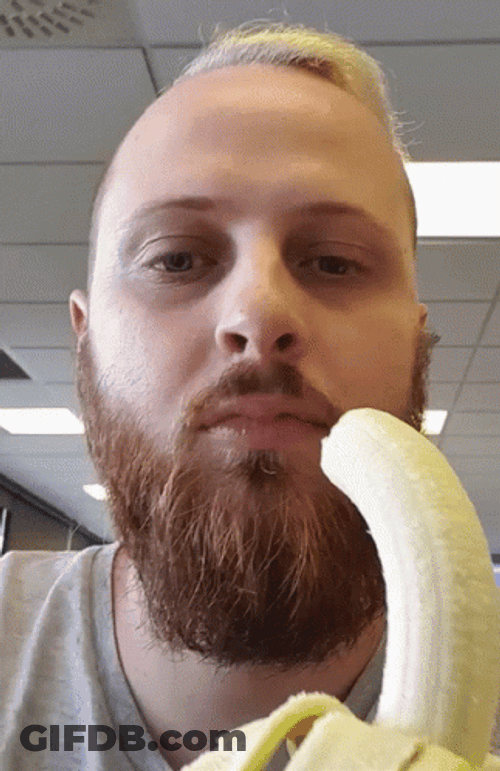 Bearded Man Eating Banana GIF