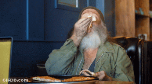 Bearded Man Eating Pizza GIF