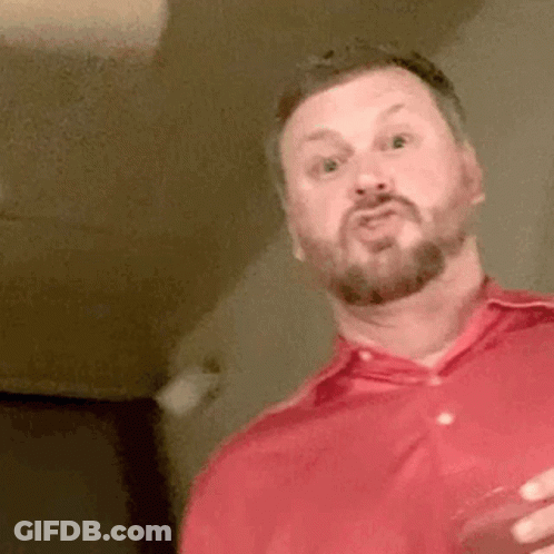 Bearded Man Funny Face Holding Wine Glass GIF