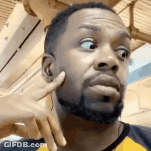 Bearded Man Funny Face Yellow Shirt Headphones GIF