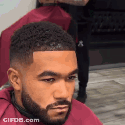 Bearded Man Getting Haircut GIF