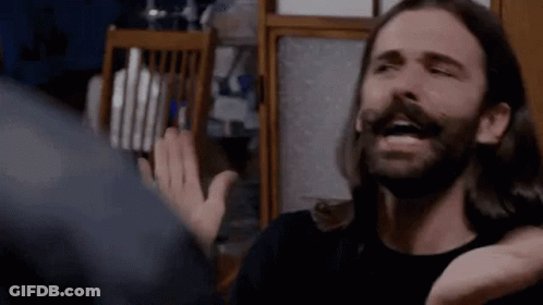 Bearded Man Giving High Five GIF