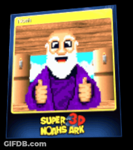 Bearded Man Giving Thumbs Up On 3D Noah's Ark Card GIF