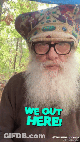 Bearded Man Glasses Hat We Out Here GIF