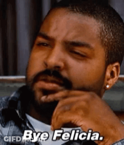 Bearded Man Hand On Chin Saying Bye Felicia GIF