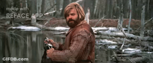 Bearded Man Holding Camera By River GIF