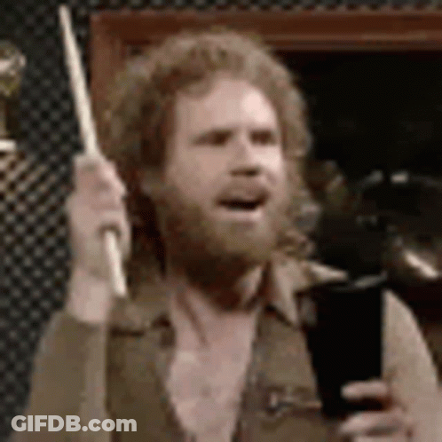Bearded Man Holding Cane And Beer GIF