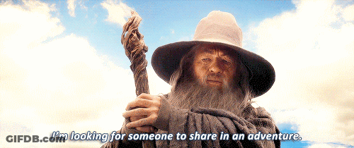 Bearded Man Holding Cane Saying Looking For Someone To Share GIF