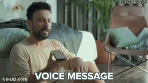 Bearded Man Holding Cell Phone Voice Message GIF