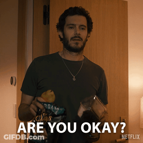 Bearded Man Holding Chips Asking Are You Okay GIF