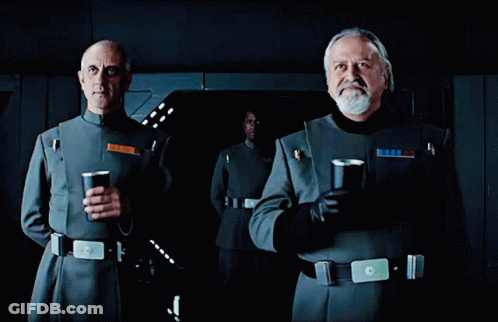 Bearded Man Holding Cup Saying Commander GIF