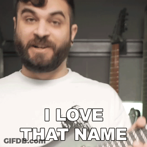 Bearded Man Holding Guitar Saying I Love That Name GIF