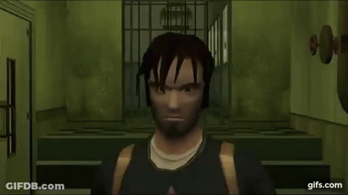 Bearded Man Holding Gun In Video Game GIF