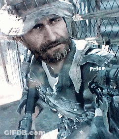 Bearded Man Holding Gun With Price On Jacket GIF