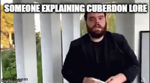 Bearded Man Holding Knife And Explaining Cuberdon Lobe GIF