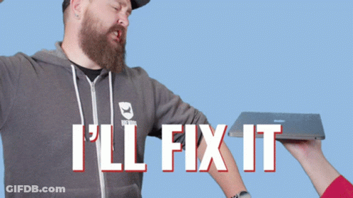 Bearded Man Holding Laptop Saying I'll Fix It GIF