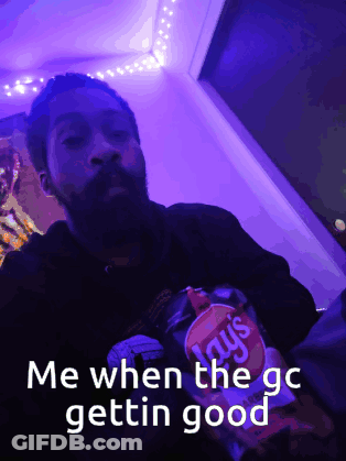 Bearded Man Holding Lay's Potato Chips GIF