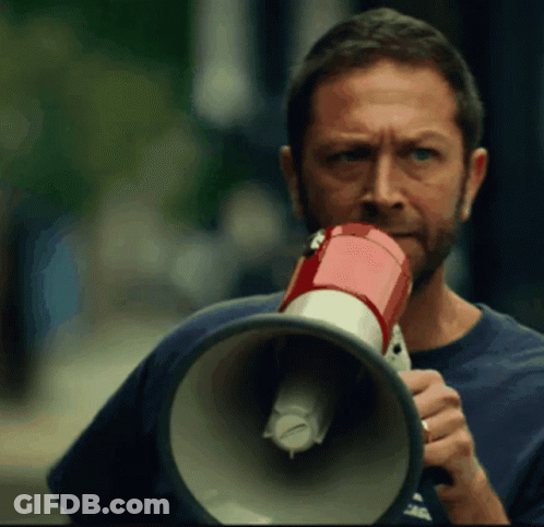 Bearded Man Holding Megaphone GIF