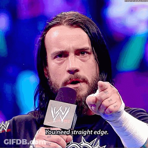 Bearded Man Holding Microphone Saying You Need Straight Edge GIF