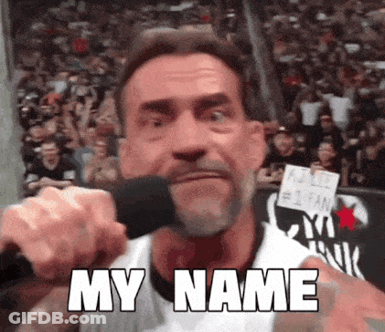 Bearded Man Holding Microphone Says My Name GIF