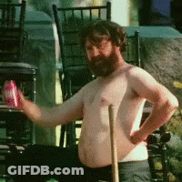 Bearded Man Holding Pink Soda Can GIF