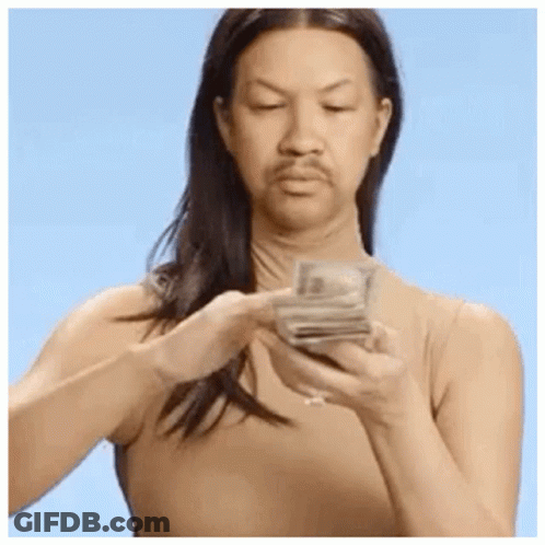 Bearded Man Holding Stack Of Money GIF