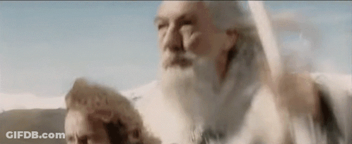 Bearded Man Holding Sword In Blurry Photo GIF