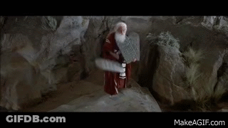 Bearded Man Holding Tablets Of The Law GIF