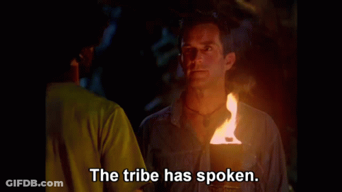Bearded Man Holding Torch Says The Tribe Has Spoken GIF