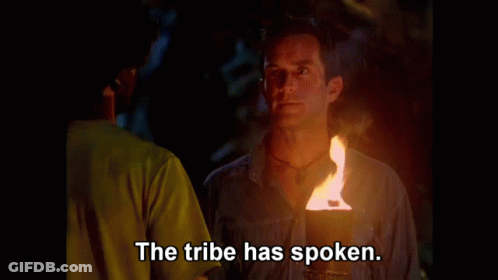 Bearded Man Holding Torch Says The Tribe Has Spoken GIF