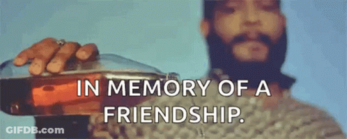 Bearded Man Holding Whiskey In Memory Of A Friendship GIF