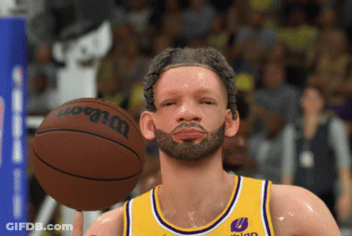 Bearded Man Holding Wilson Basketball GIF