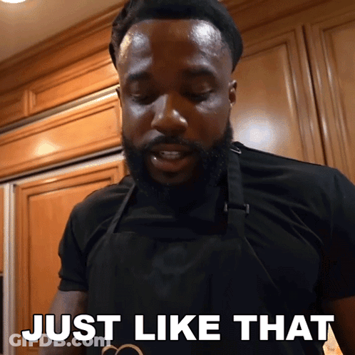 Bearded Man In Apron Saying Just Like That GIF