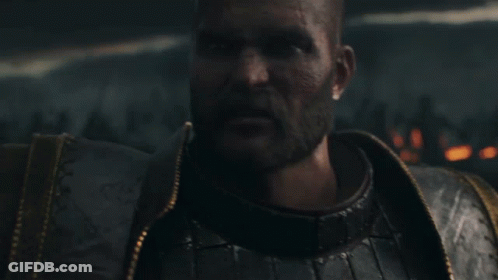Bearded Man In Armor And Gold Collar GIF