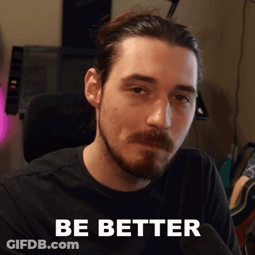 Bearded Man In Be Better Shirt GIF