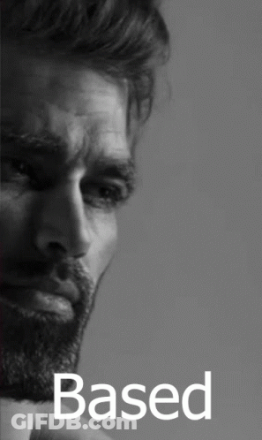 Bearded Man In Black And White Saying Based GIF