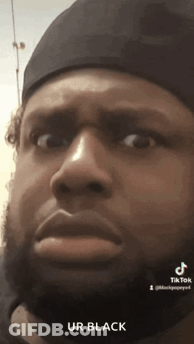 Bearded Man In Black Hat Making Face GIF