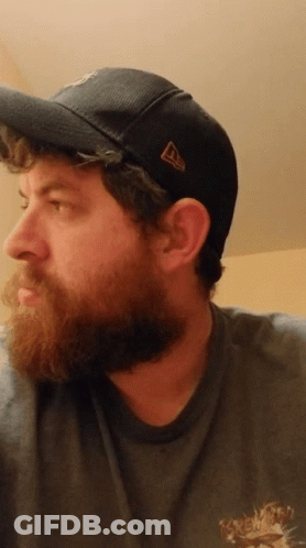 Bearded Man In Black Hat With Letter A GIF