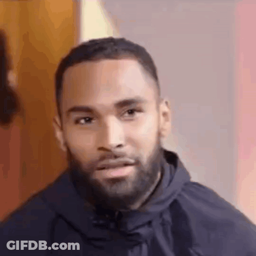 Bearded Man In Black Jacket Making Funny Face GIF
