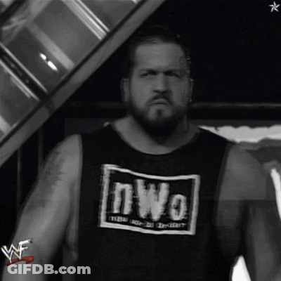 Bearded Man In Black NWO Tank Top GIF