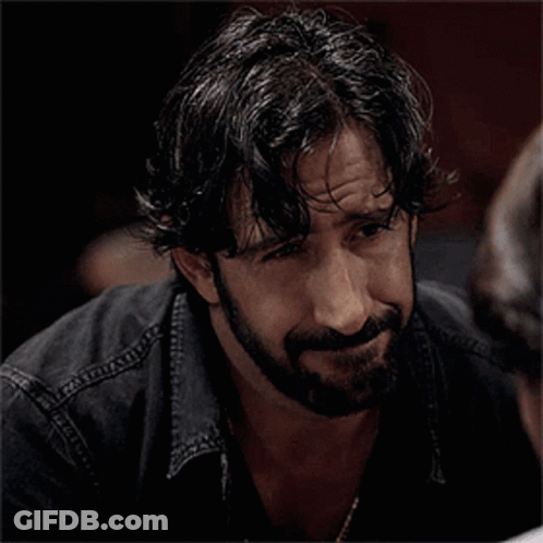 Bearded Man In Black Shirt And Necklace GIF