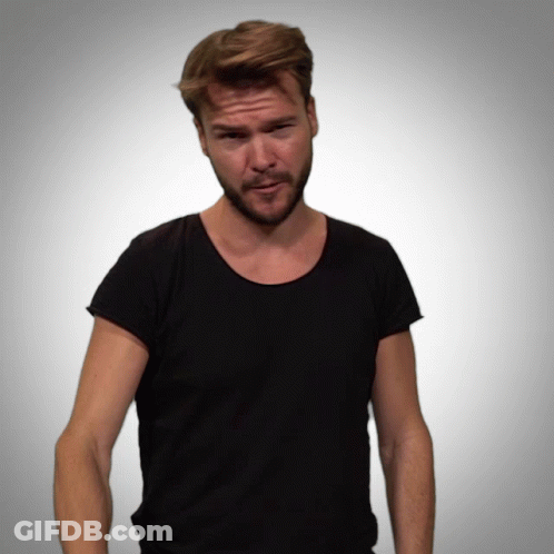 Bearded Man In Black Shirt Making Funny Face GIF