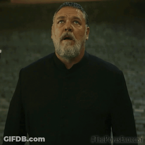 Bearded Man In Black Shirt Popes Exorcist GIF