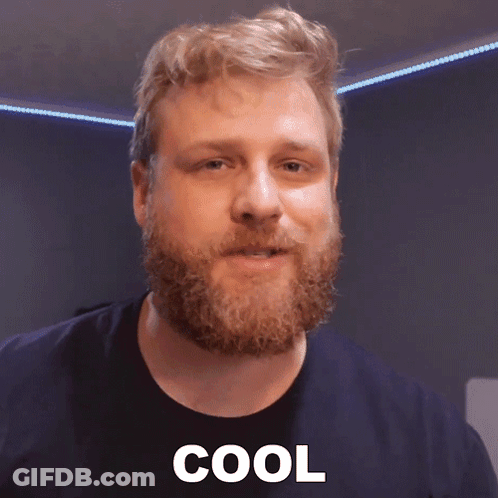 Bearded Man In Black Shirt Saying Cool GIF
