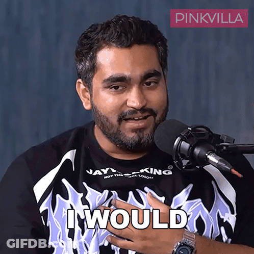 Bearded Man In Black Shirt Saying I Would GIF