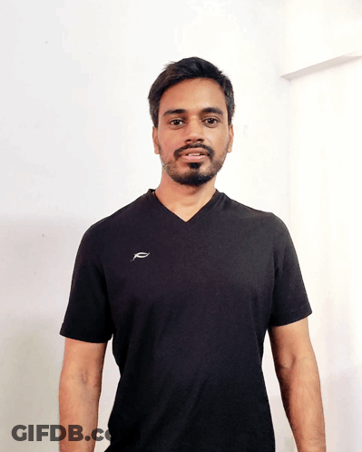 Bearded Man In Black Shirt With Letter P GIF
