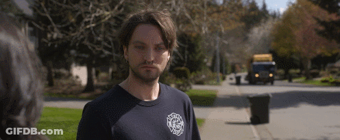 Bearded Man In Black T-Shirt Saying Fire GIF