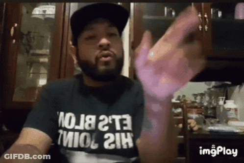 Bearded Man In Black T-Shirt Saying Noja 2Te GIF