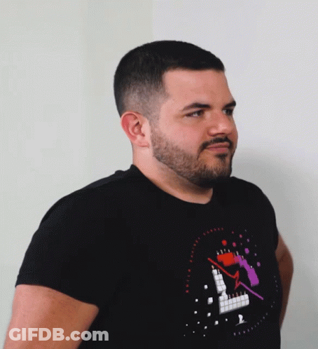 Bearded Man In Black Tetris T-Shirt GIF